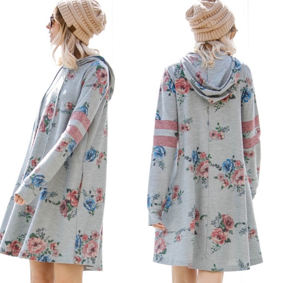 RYLEE Floral Print Dress - GREY - Picture 2 of 4